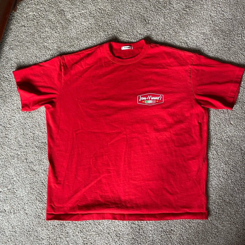 MadHappy Jon & Vinny’s limited edition red tee.